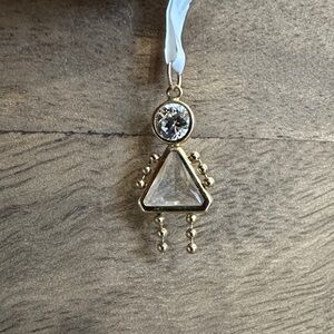 14k Vintage Baby Triangle Pendant Charm